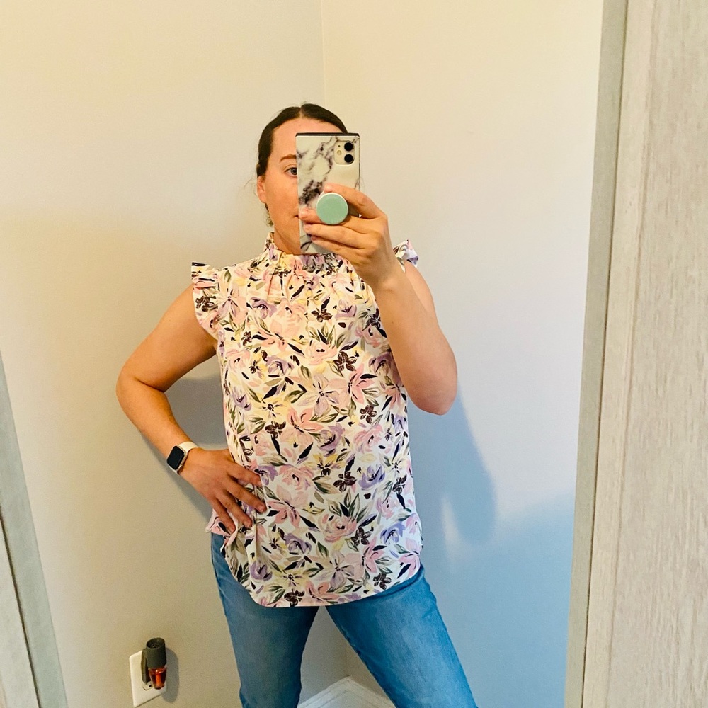 Floral sleeveless Blouse | Cap sleeve top | Loose Fit | spring